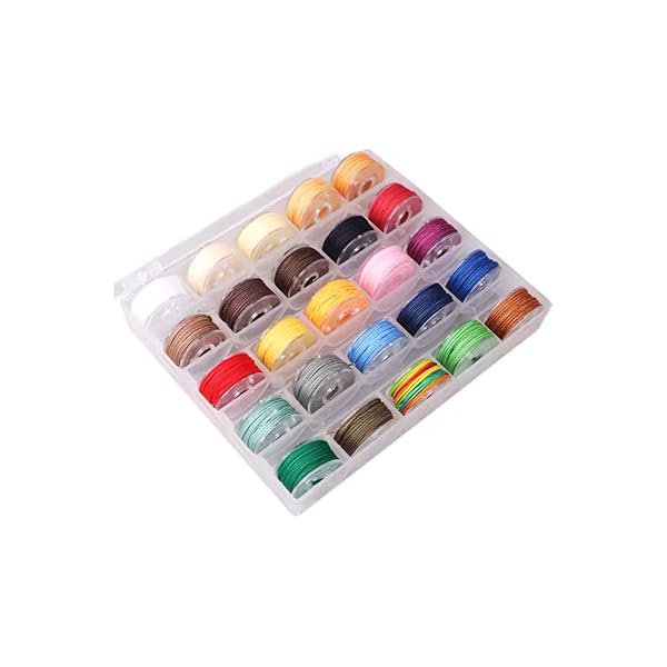 蝋引き糸 レザークラフト 糸 0.65mm 6m 25色セット ロウ引き糸 ナイロン製 手縫い 手作り 紐 DIY ジュエリー用…