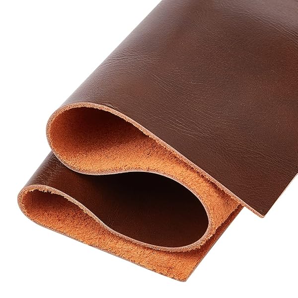 牛革 ヌメ革 レザークラフト 30*30*0.15cm 牛本革 オイルタンニン鞣し牛革 生地 はぎれ 生成り 初心者 弾力性 耐久性 エイジング 革手芸 革細工-ココナッツブラウン