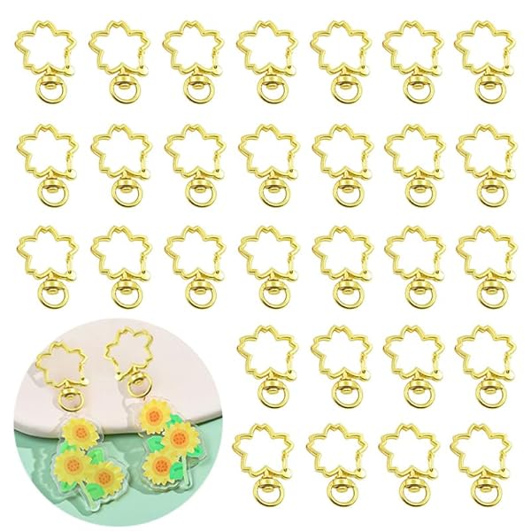 50個 キーホルダー金具, クリエイティブハートキーホルダー回転カン カワイイ ハート型 キーホルダー ..