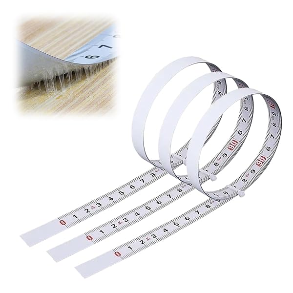 メジャー テープ シール メジャー テープ 貼れる テープメジャー 【3個入り 1m】 メタル 金属製 正目盛 逆目盛 分け目盛 ルーラー メジャー 裁縫用 巻き尺 大工仕事用 身長計メジャー テーブルソー用