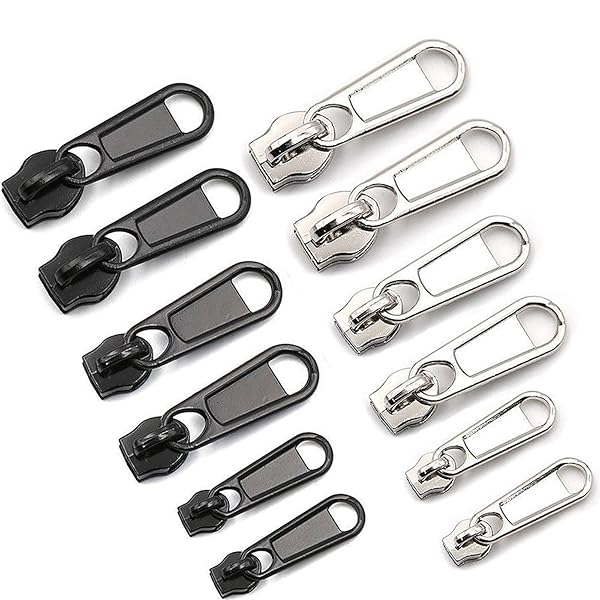 ファスナー 引き手 12個セット 3サイズ 金属製 修理 引っ張りスライダー 取換 耐久性のあるジッパーヘッド 取り外し可能で再利用可能なジッパー交換スライダー ジッパータブ チャック 補修用交換部品 金具 ナイロンファスナー用