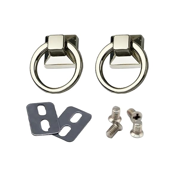 持ち手金具 2個セット ショルダーストラップ 持ち手 留め具 レザークラフト 手芸 金具 パーツ 内径18mm (シルバー)