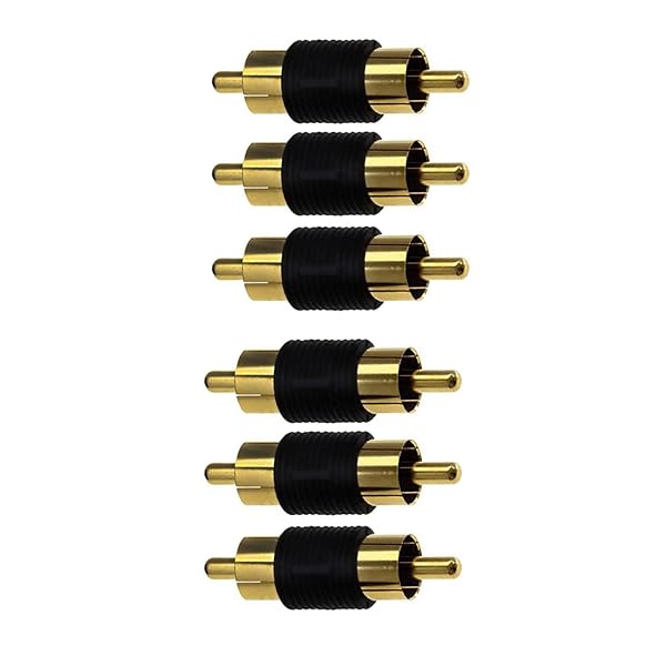 RCAオス to RCAオス 中継アダプタ 6個セットケーブル延長用 カーナビ モニター 映像、音声AV用