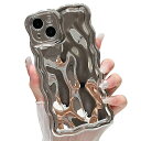 iPhone 13 用 波型ケース カーリーウェーブ シェイプ デザイン おしゃれ スマホケース ソフトTPU バンパーフォンケース 3D 隕石の泡パターン 光...