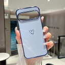 Google Pixel 9 用 ハートケース グーグル ピクセル 9 Pro ケース 柔軟な TPU シリコン メッキ加工 ソフト 軽量 耐衝撃 おしゃれ 韓...
