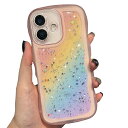 iPhone 16 Plus用透明ケース いphone16 Plus クリアケース かわいい ウェーブ シェイプ おしゃれ キラキラ 星 スマホケース ソフトT...
