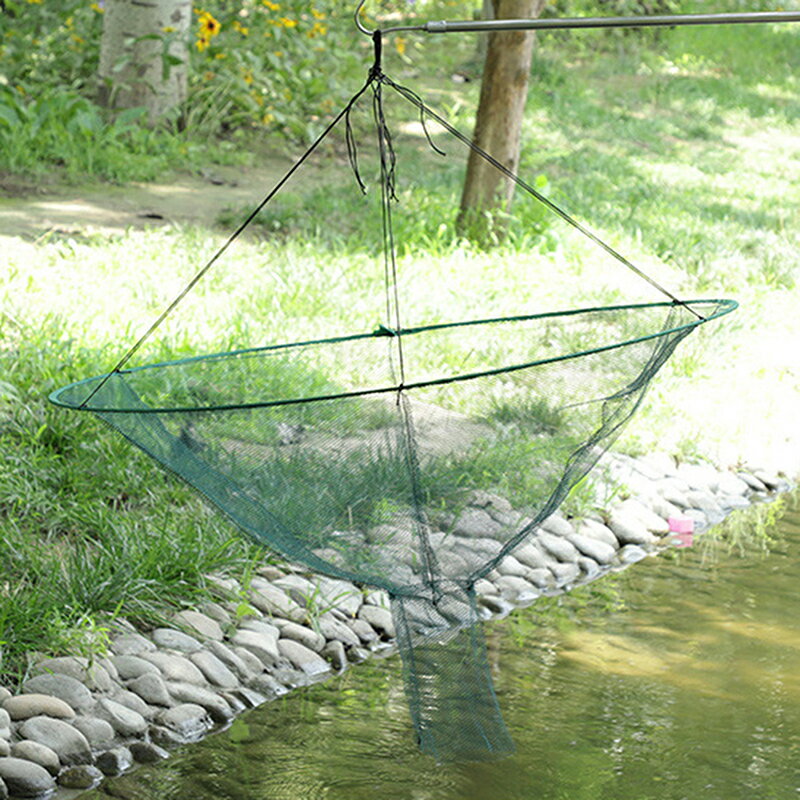 ポータブル折りたたみ式フィッシングネット,ネット,ケージ,ラウンド,オープン,プルスター,旅行,ボート用