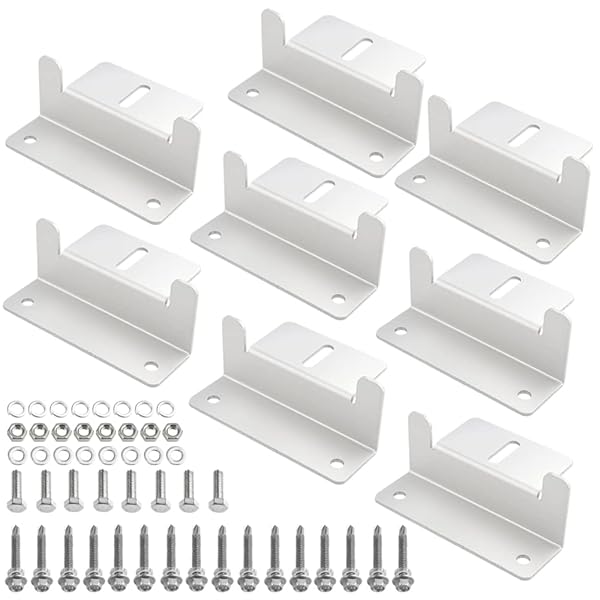 8個セット ソーラーパネル 取り付け金具 ソーラーパネル固定用マウント Z ブラケット アルミニウム合金 端部固定金具 太陽電池パネル用、RV ボート 屋根 壁 ドに適した