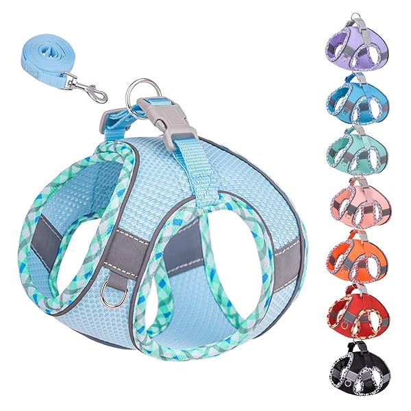 PET 小型犬 猫 中型犬 ハーネス リードセット 牽引ロープ 胸当て 胴輪 ドッグウエア 反射光ス