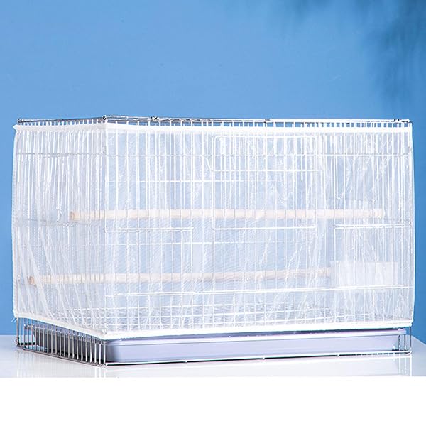 鳥かご ケージカバー メッシュカバー 防塵加工 食べこぼしを防ぐ 伸縮性 通気性 洗濯可能 (L)