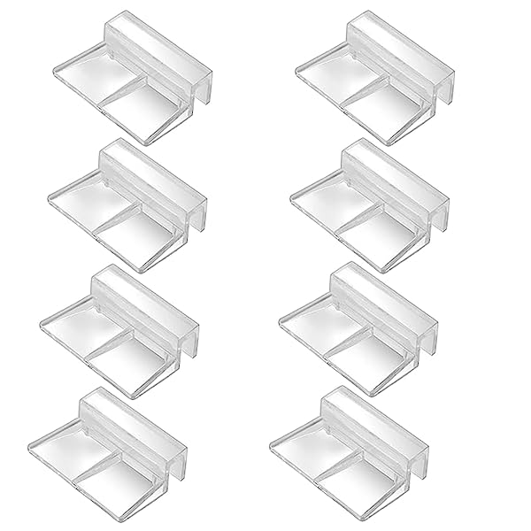 水族館の蓋スタンド 8個セット 透明 アクリルシリンダーガラスヘッドクリップ 水槽蓋滑り止