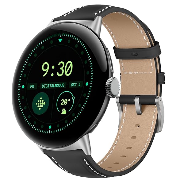 レザーバンド 用の Google Pixel Watch 3 45mm 対応 バンド PUレザー素材 ベルト ソフト 柔軟性 ビジ