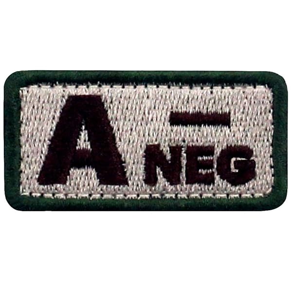 A型 - タクティカル 血液型 刺繍入りマジックテープワッペン 茶とベージュ