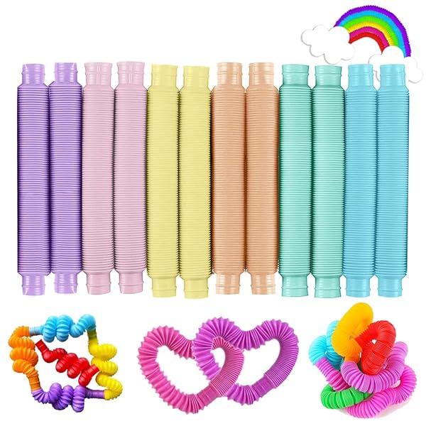 ポップチューブ くねくねチューブ 【12本入/30種類の遊び方】 ポップちゅーぶ ストレス 解消