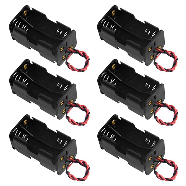 単3電池(AA形)用×4 直列 6個セット 両面バッテリーホルダー 4 x 1.5V 6V 電池ボックスケース 電池ホル..