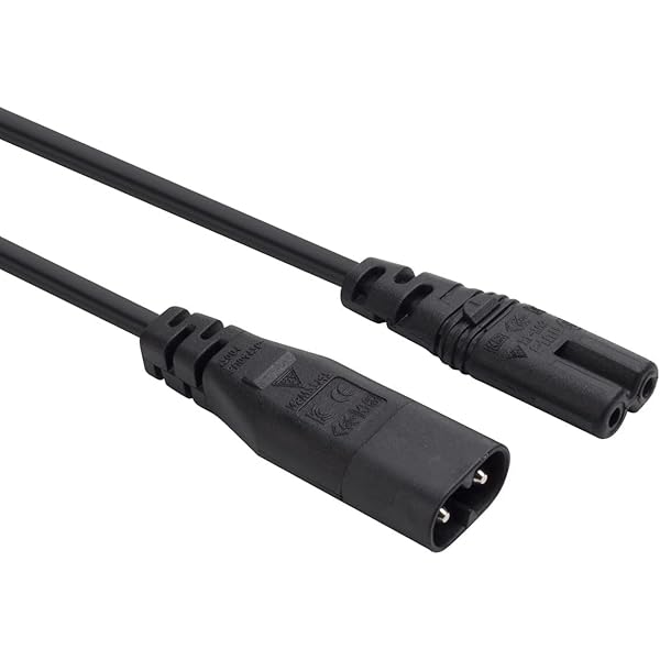 IEC 60320 C8プラグ-C7レセプタクルオス-メス拡張電源メインアダプタケーブル (3m)