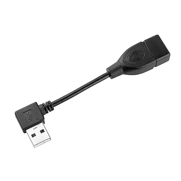 USB 2.0 Aタイプ オス 左角度 - USB 2.0メス延長ケーブル 90度コネクター 10cm