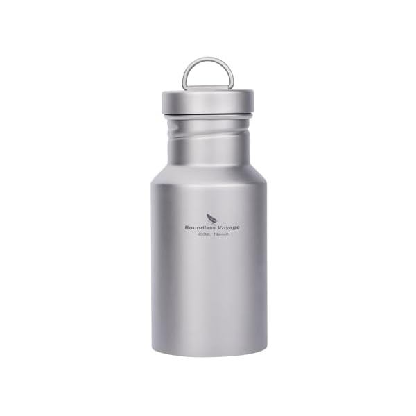 チタン 水筒 ボトル 超軽量 直飲み 広口 水筒 登山 ボトル 自転車 スポーツ マグボトル アウトドア キャンプ 焚き火 ボトル 全3サイズ ボトルカバー付き (400ml)Ti3251D