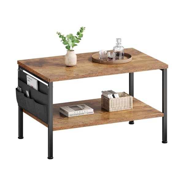 センターテーブル ローテーブル 一人暮らし ローテーブル 収納付き 幅60cm 層板は調節可能 コーヒーテ..