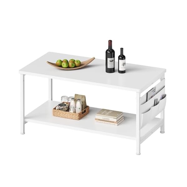 センターテーブル リビングテーブル 幅80 ローテーブル 一人暮らし 収納袋付き コーヒーテーブル 白い