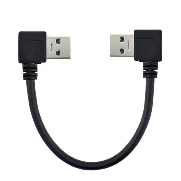 USB 3.0タイプAオス90度左Angled to USB 3.0 Aタイプ右角度付き拡張子ケーブル