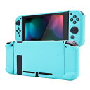 PlayVital Switchコンソールに対応するバックカバー、分割デザインでNS Joyconハンドヘルド用保護ケース(ハード)、Switchドックに対応する保護ケース(ハード)【ヘブンブルーバージョン】
