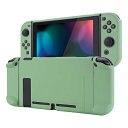 PlayVital Switchコンソールに対応するバックカバー、分割デザインでNS Joyconハンドヘルド用保護ケース(ハード)、Switchドックに対応する保護ケース(ハード)【抹茶グリーン】