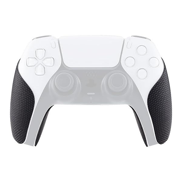 PlayVital ps5コントローラーに対応する滑り止め汗吸収グリップ、ps5コントローラーに対応するソフトラバーパッドハンドルグリップステッカー、ハニカムテクスチャード加工表面‐【ブラック】