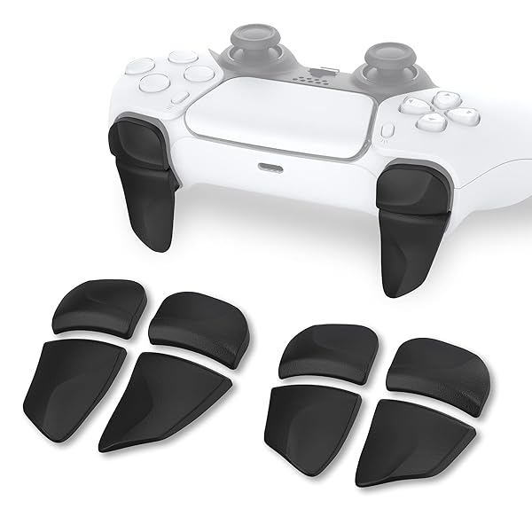 ps5コントローラーに対応用2ペアショルダーボタンエクステンショントリガー、ps5 edge対応用ゲーム改善アジャスター、ps portal対応用バンパートリガーエクステンダー【ブラック】