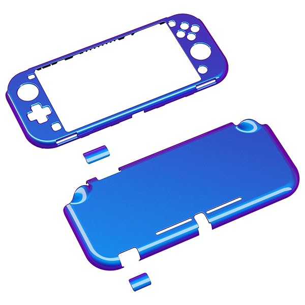 PlayVital Switch Liteに対応用カスタムカバー、Switch Liteに対応用保護カバー（ハード）―スクリーン保護フィルム*1付き【パープルブルーカメレオングロッシー】