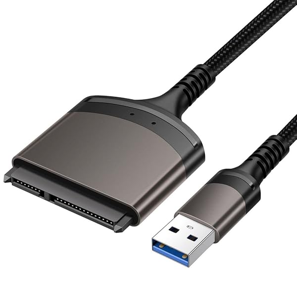 SATAからUSBナイロン編組ケーブル USB 3.0~2.5インチ SATAハードドライブ外付け変換アダプタ SSD/HDDデータ転送用