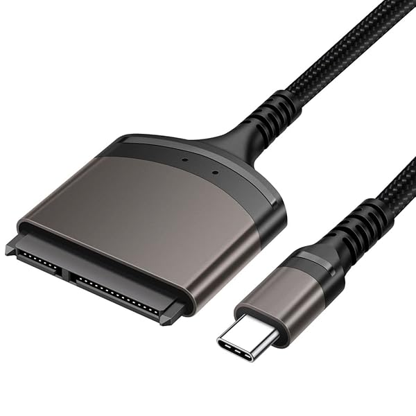 SATA - USB ナイロン編組ケーブル USB C - 2.5インチ SATA ハードドライブ 外付け変換アダプター SSD/HDD データ転送用