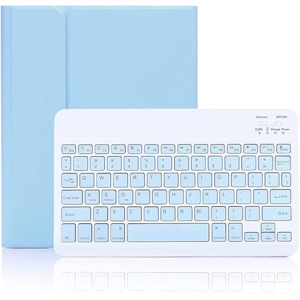 iPad第10世代 2022/iPad (A16) 2025 第11世代 兼用キーボード付きケース 上側ペンホルダー 分離式 スタンド機能 全面保護 ブルー