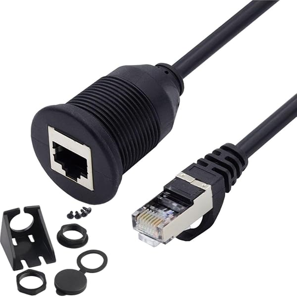 CAT6 RJ45 フラッシュマウント オス-メス LAN イーサネットネットワーク延長ケーブル 車のダッシュボードパネルマウント用 防水 防塵