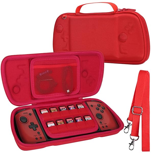 【 専用収納ケース】対応 Hori グリップコントローラー for Nintendo Switch Split Pad Pro/Compact レッド（ケースのみ）