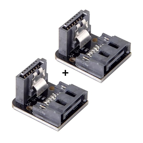 CY SATA 7ピン オス-メス 90度ダウンアングルマザーボード SATAポート拡張コンバーターアダプター デスクトップSSD HDD 6Gbps用