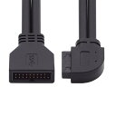 直角 USB 3.0 20ピン 19ピン オス-メス 延長 5Gbps ケーブル マザーボードメインボード用 90度