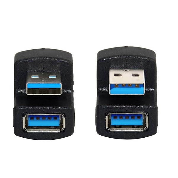 ケーブル 2個/セットアップ ダウンアングル USB 3.0 アダプター A オス - メス 延長 180度 5Gbps