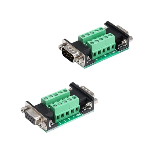 2個 D-SUB9ピン変換アダプタ オス-メス RS232 DB9 9PIN 基板 シリアル 9ピン ポート ターミナルアダプター D-SUB9ピンオス-D-SUB9ピンメス変換アダプタ