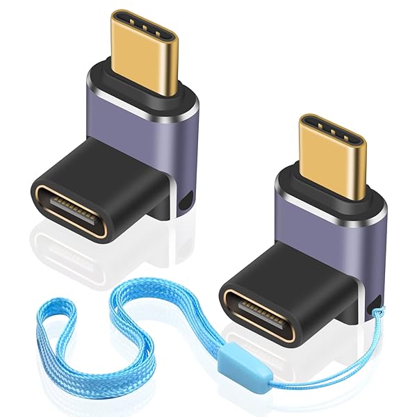 L字型USB C変換アダプタ 240W、USB C変換アダプタL型、USBタイプCアダプタ 40Gbps対応 8K@60Hz、Thunderbolt 3/4、Switch、iPad、MacBook対応（2パック）