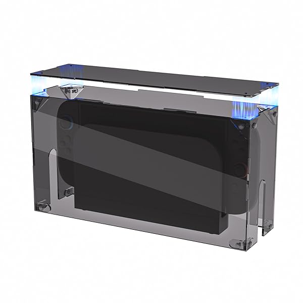 ハイクリア アクリル製 保護ボックスケース for Nintendo Switch 2（2025）– 組立式 防水 防塵 耐衝撃 スイッチ2本体＆ドック対応【クリアブラック】