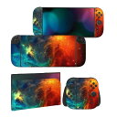 Nintendo Switch 2(2025)本体・Joycon対応 フルセット保護ステッカーシール 2セット カスタマイズ用ビニールステッカー ドック&グリップスシール付き【オレンジスター ユニバース】