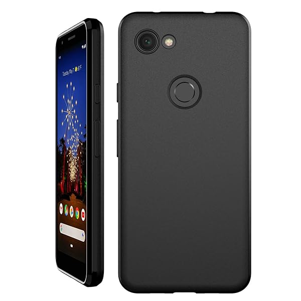 Google Pixel 3a ケース グーグル Pixel3a ケース シンプル 滑りにくい ソフト マット仕上げ TPU シリコン 耐衝撃 透明性なしブラック