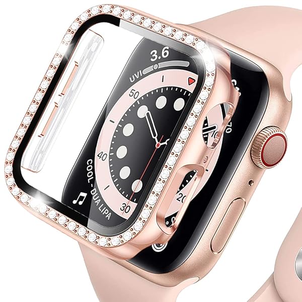 【PCケース+フイルム 2イン1】対応Apple Watch 4/5/6/SE/SE2 40mm専用ケース ラインストーン付け アッ..