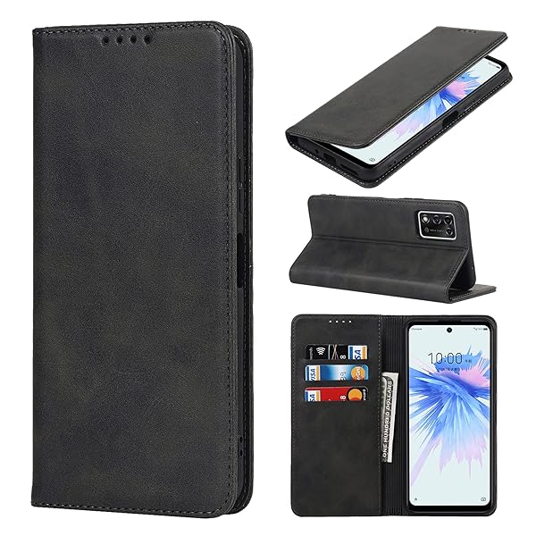 ZTE Libero 5G II A103ZT ケース 手帳型 zte libero 5g ii カバー zte リベロ 5g ii 手帳ケース a103zt case 合成皮革 財布型 カード収納 ベルトなし マグネット スタンド 5色 ブラック
