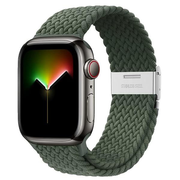ソロループ コンパチブル Apple Watch バンド 41mm 40mm 38mm、編み込み ナイロン ゴム ストラップ スポーツループ リストバンド女性 男性 伸縮性 ブレスレット おしゃれ 蒸れない かぶれない 人気 コンパチブル アップルウ