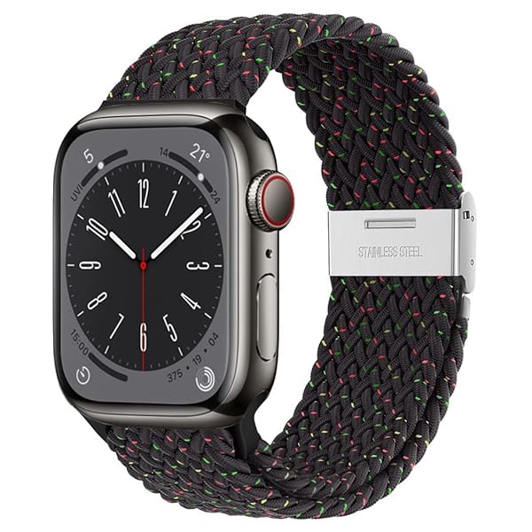 ソロループ コンパチブル Apple Watch バンド 41mm 40mm 38mm、編み込み ナイロン ゴム ストラップ スポーツループ リストバンド女性 男性 伸縮性 ブレスレット おしゃれ 蒸れない かぶれない 人気 コンパチブル アップルウ