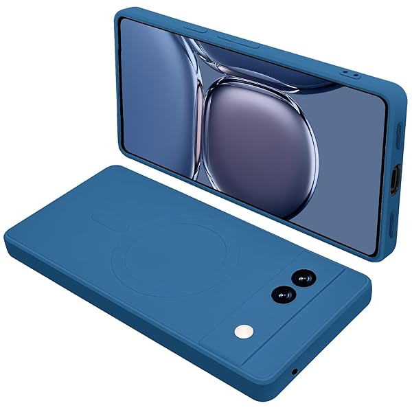 Google Pixel7A ケース MagSafe対応 シリコン 耐衝撃 グーグル ピクセル 7A マグセーフ対応 カバー 全面保護 液体シリコーン スマホケース ストラップホール付き 滑り止め 落下防止(ブルー)