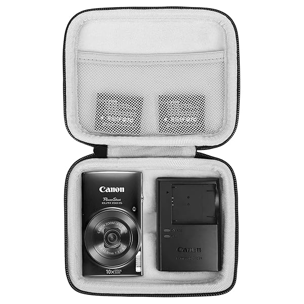 専用保護収納ケース 用の デジタルカメラ IXY180 IXY650 IXY200 IXY210 (ブラックジッパー)