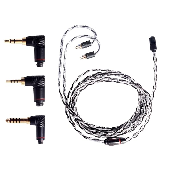 2Pin 0.78mm リケーブル 4.4mm 3.5mm 2.5mm 3in1 L型 4芯 6N単結晶銅+4N銀メッキ銅 バランス ユニバー..